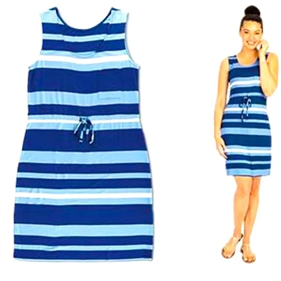 knee length dresses for ladies Jemma Long Beach Dress Ocean Waves – Ramona LaRue main image 1